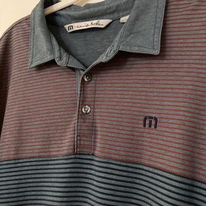 Travis Mathew Polo Golf Shirt XL blue/red